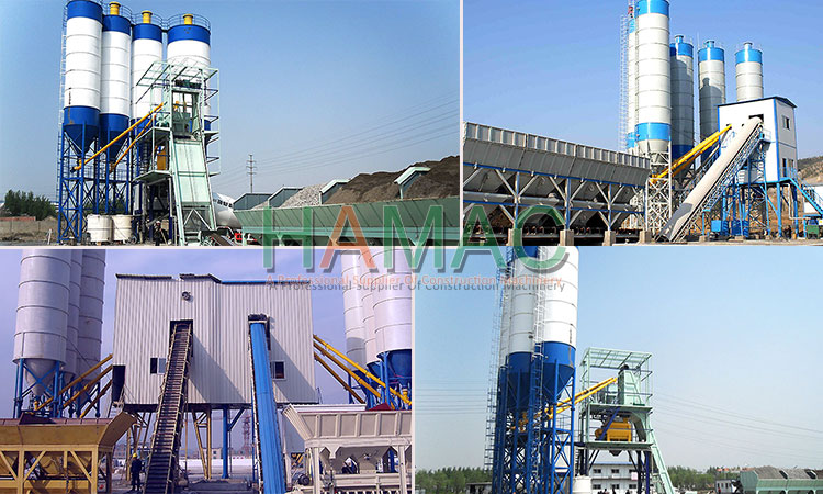 Belt conveyor type concrete batching plant